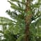4.5ft. Pre-Lit Layered Washington Spruce Artificial Christmas Tree In White Planter, Clear LED Lights